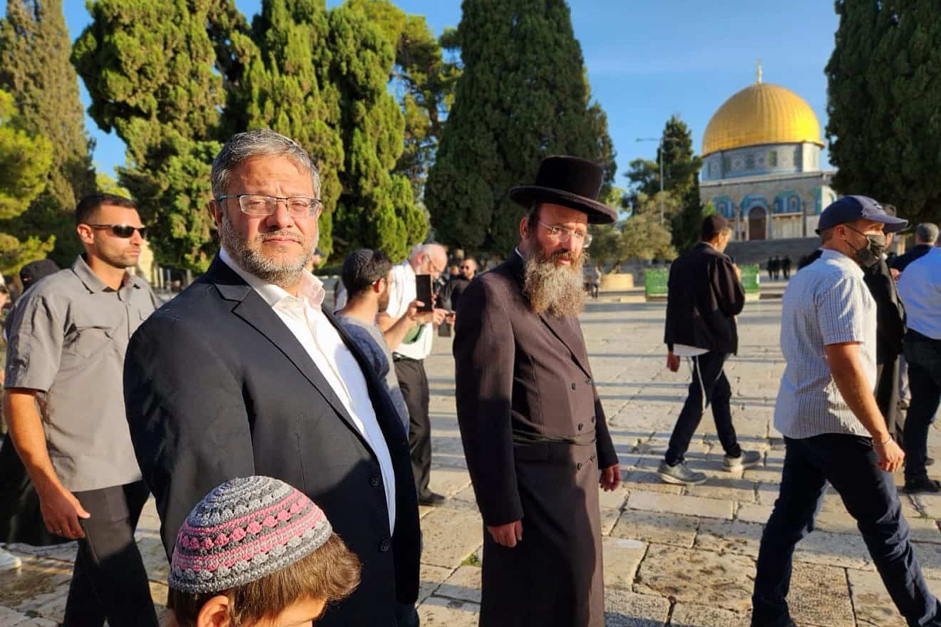 Israeli National Security Minister Itamar Ben-Gvir on the Temple Mount in Jerusalem, July 27, 2023. Source: X.