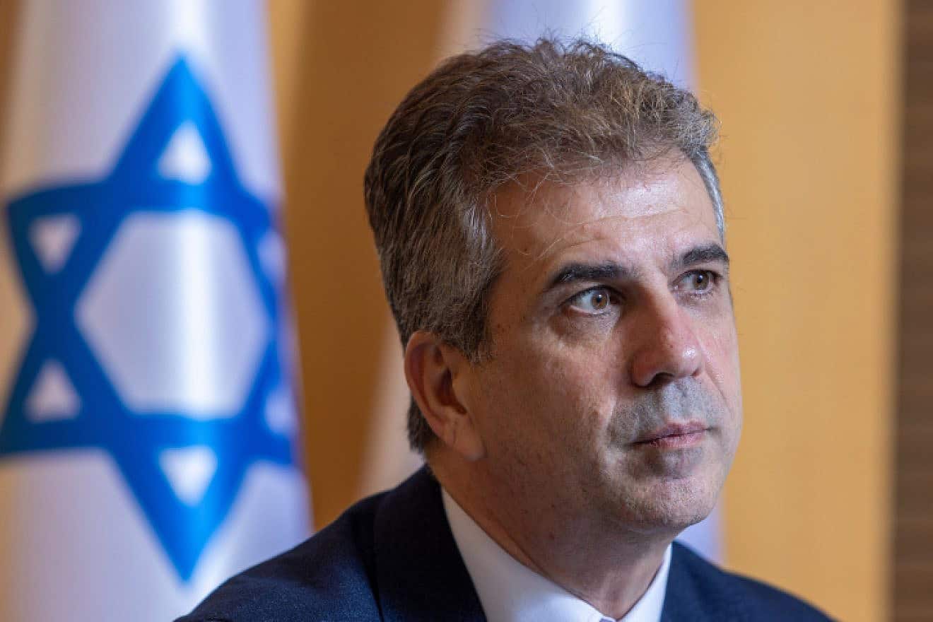Israeli Foreign Minister Eli Cohen at the ministry in Jerusalem, June 12, 2023. Photo by Yossi Aloni/Flash90.