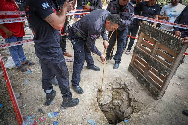 Police and rescue personnel in Deir El Asad in northern Israel on Aug. 13, 2023. Photo by David Cohen/Flash90.