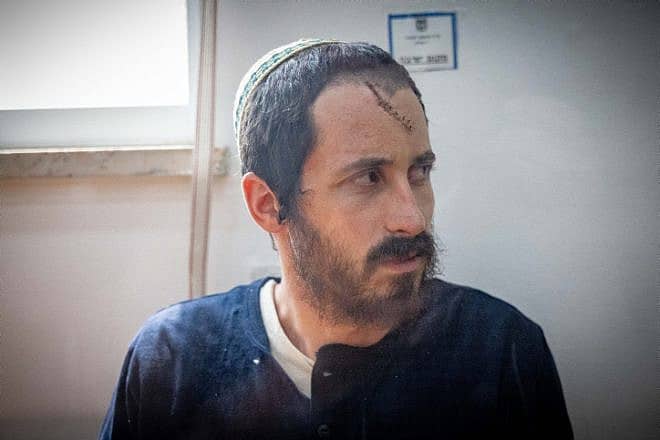 Yehiel Indore arrives for a hearing at the Jerusalem District Court, Aug. 14, 2023. Photo by Chaim Goldberg/Flash90.