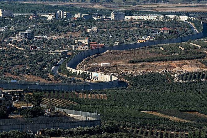 A view of houses along the Lebanese side of the border as seen from northern Israel, July 31, 2023. Photo by Ayal Margolin/Flash90.