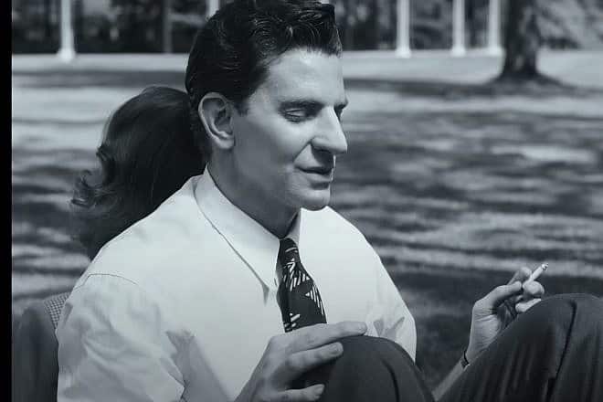 Actor Bradley Cooper plays musician Leonard Bernstein in the film "Maestro," which he directed. Source: YouTube screenshot of the film trailer.
