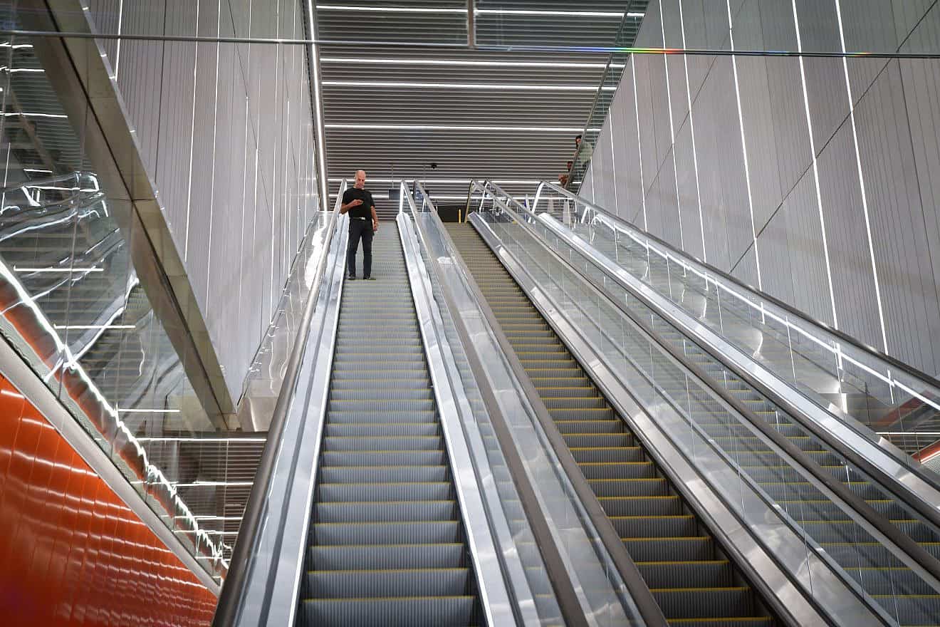 The new Allenby underground station of the light rail Red Line in Tel Aviv, June 23, 2022. Photo by Avshalom Sassoni/Flash90.