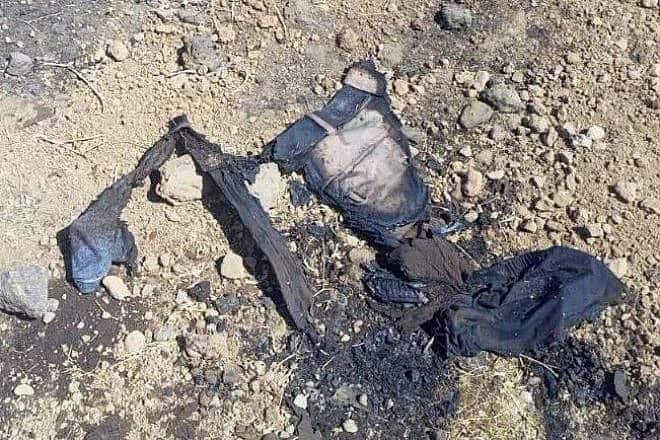 The scene of the airstrike near Beit Jinn, Syria, in the foothills of Mount  Hermon, according to the Syrian opposition.