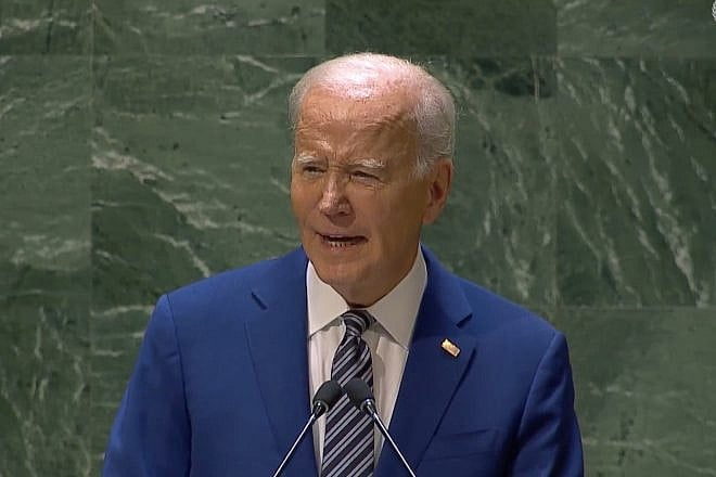 U.S. President Joe Biden speaks at the U.N. General Assembly on Sept. 19, 2023. Credit: UNGA/Screenshot.