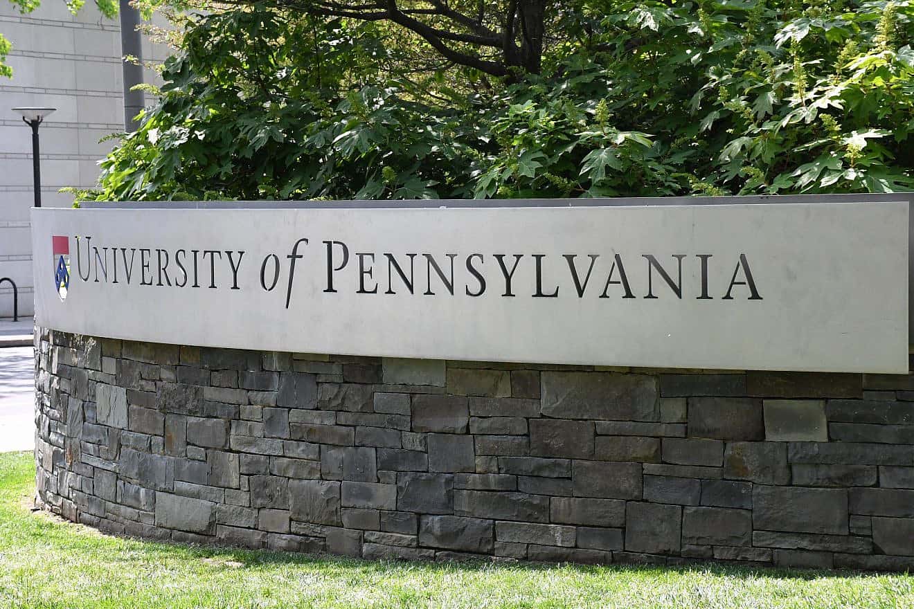 A sign on the campus of the University of Pennsylvania. Credit: Sophia Zengierski/Shutterstock.