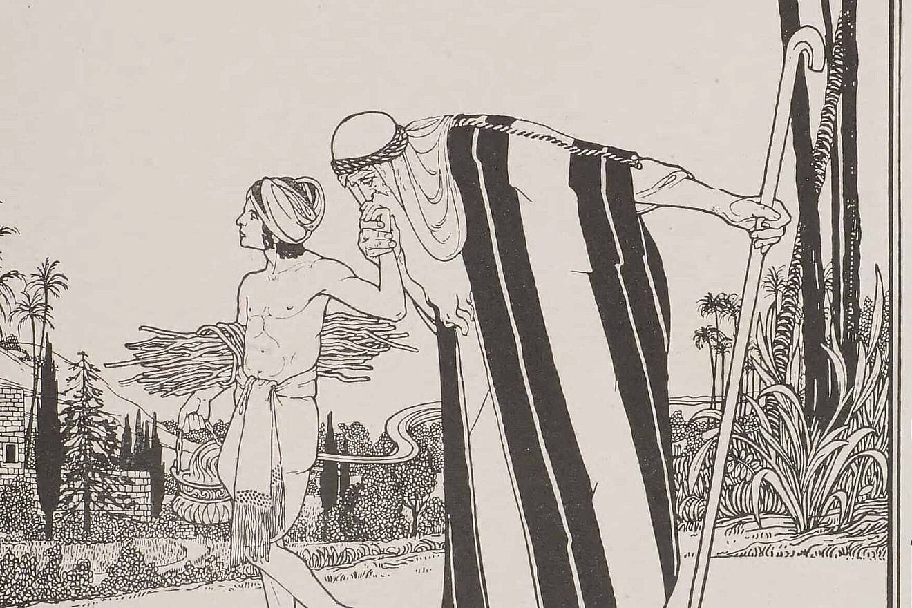 Abraham and Isaac portrayed in an engraving by Ephraim Moses Lilien. Credit: Wikimedia.