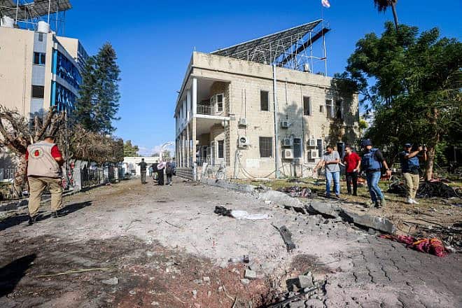 Some of the damage caused by an explosion at Al-Ahli Arab Hospital in Gaza City, Oct. 18, 2023. Photo by Atia Mohammed/Flash90.