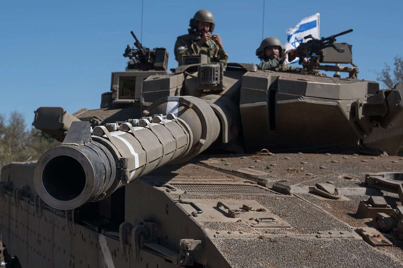 Israeli soldiers at a staging area near the border with Lebanon, Oct. 21, 2023. Photo by Ayal Margolin/Flash90.