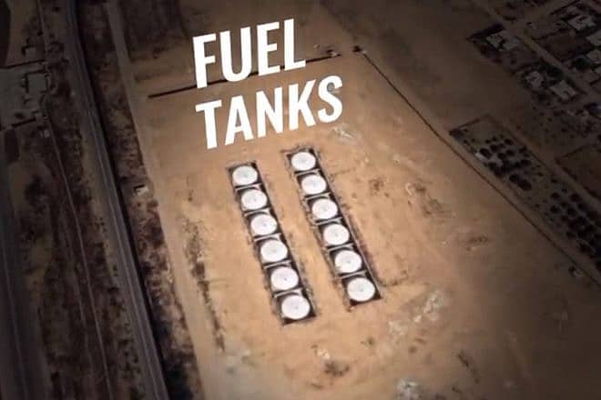 Fuel storage tanks in the Gaza Strip. Credit: Courtesy of COGAT.