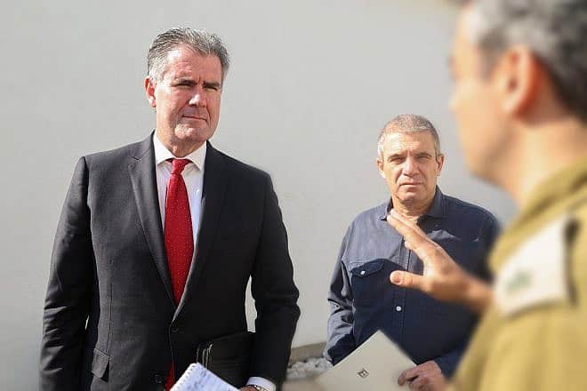 Deputy U.S. Special Presidential Envoy for Hostage Affairs Steven Gillen meets with Brig. Gen. (res.) Gal Hirsch at IDF Home Front Command headquarters in Ramle, Oct. 16, 2023. Credit: PMO.