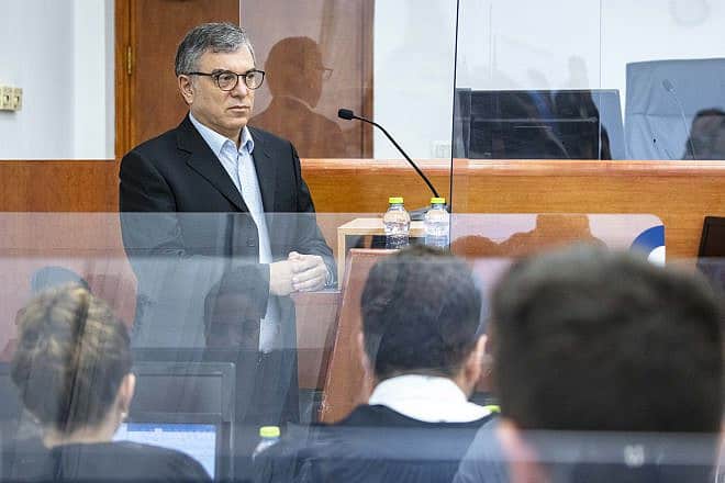 Shlomo Filber, former director general of the Communications Ministry, testifies in Israeli Prime Minister Benjamin Netanyahu's trial at the Jerusalem District Court, June 15, 2022. Photo by Olivier Fitoussi/Flash90,
