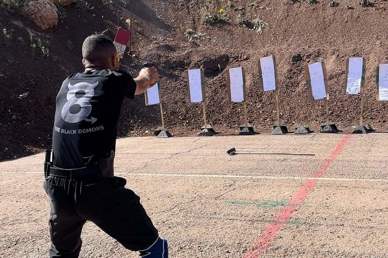 An Israeli at a gun range. Photo by Mor Amar/TPS.