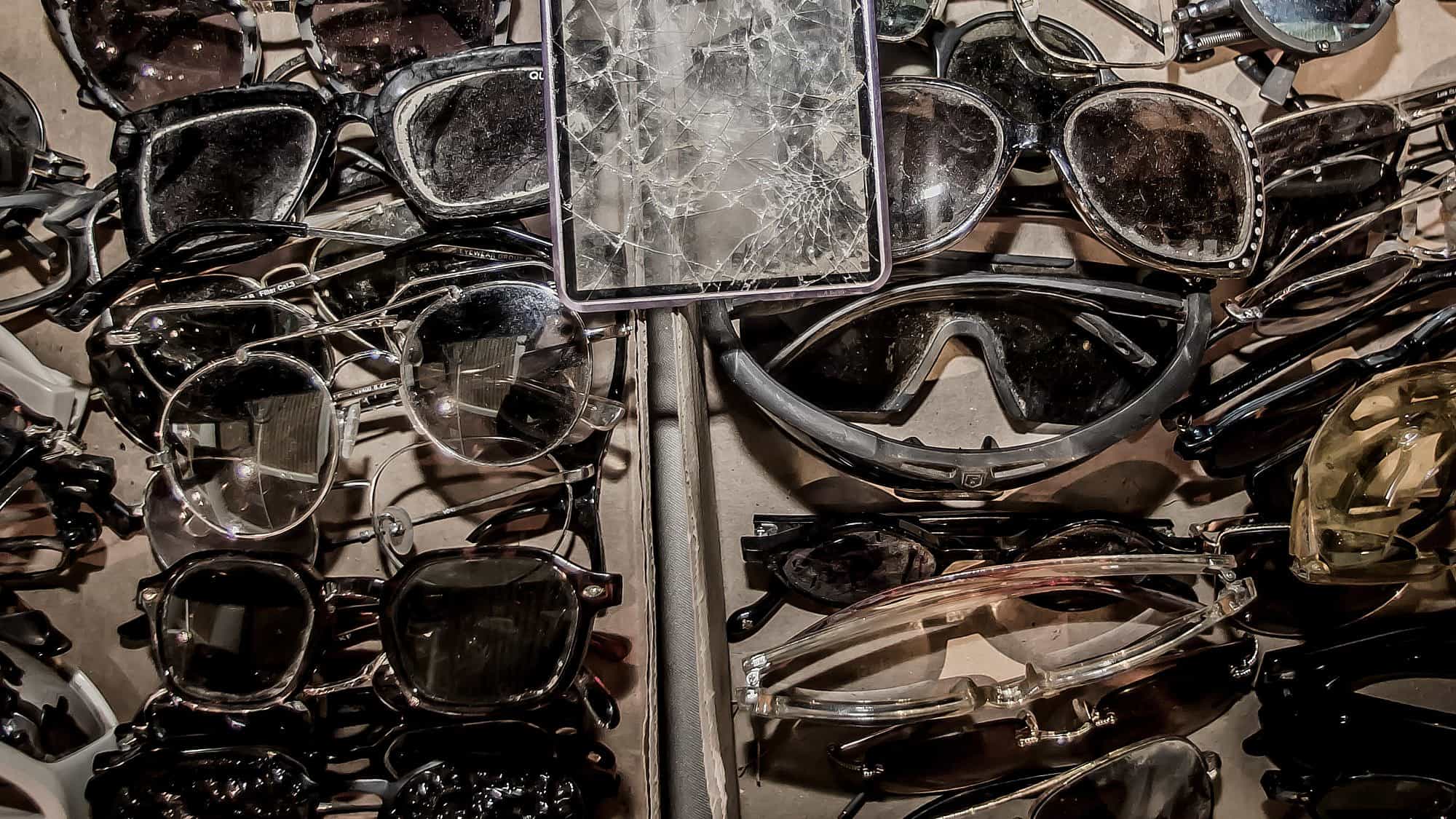 Personal belongings gathered from the grounds of the Supernova music festival in southern Israel that was attacked by Hamas on Oct. 7, 2023. Photo by Rina Castelnuovo.