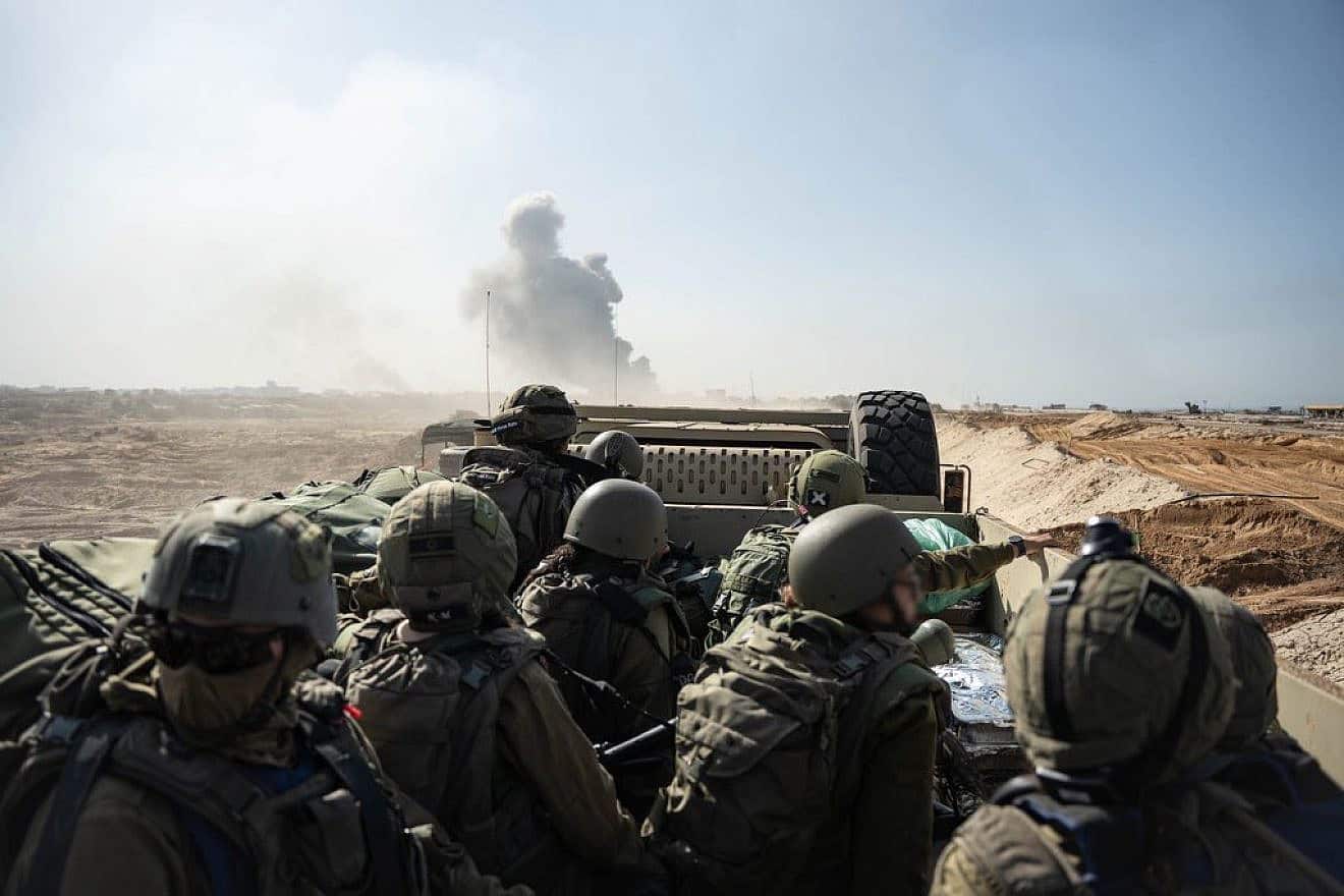 Israeli troops operating in the Hamas-ruled Gaza Strip, Nov. 28, 2023. Credit: IDF.