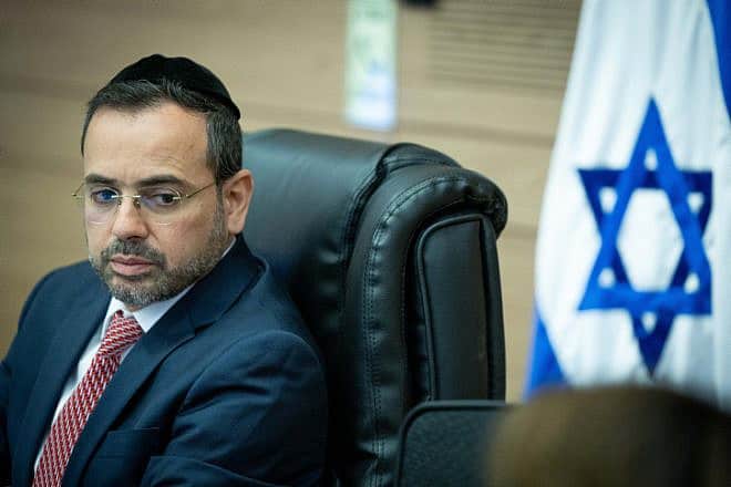 Knesset Health Committee Chairman Uriel Busso leads a committee meeting at the Knesset on July 3, 2023. Photo by Yonatan Sindel/Flash90.
