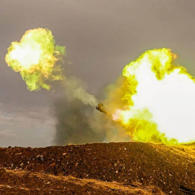 IDF artillery fires at an enemy target in Lebanon, Nov. 2, 2023. Photo by Ayal Margolin/Flash90.