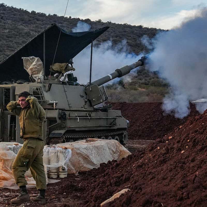 An Israeli artillery unit near the border with Lebanon, Nov. 22, 2023. Photo by Ayal Margolin/Flash90.