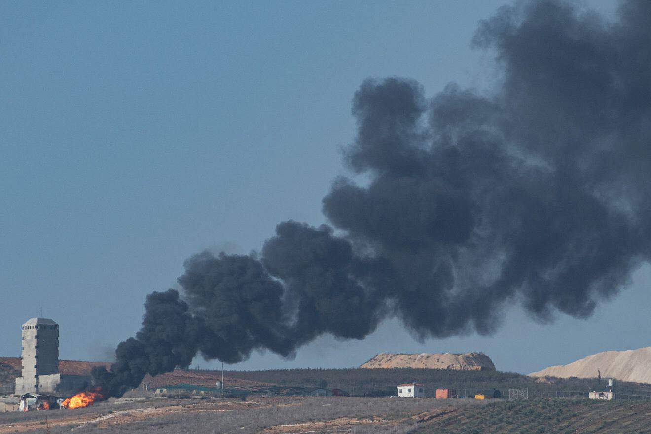 The Israeli Air Force srikes a military target in Lebanon on Nov. 23, 2023. Photo by Ayal Margolin/Flash90.