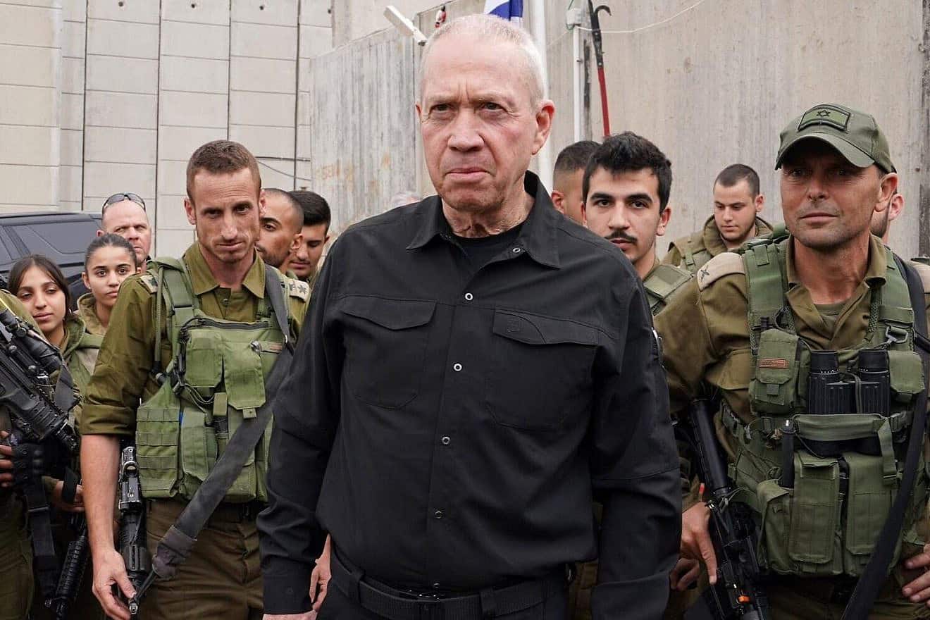 Defense Minister Yoav Gallant visits the 91st Division (aka the "Galilee Formation")'s base in northern Israel, Nov. 11, 2023. Photo by Ariel Hermoni/Israeli Defense Ministry.