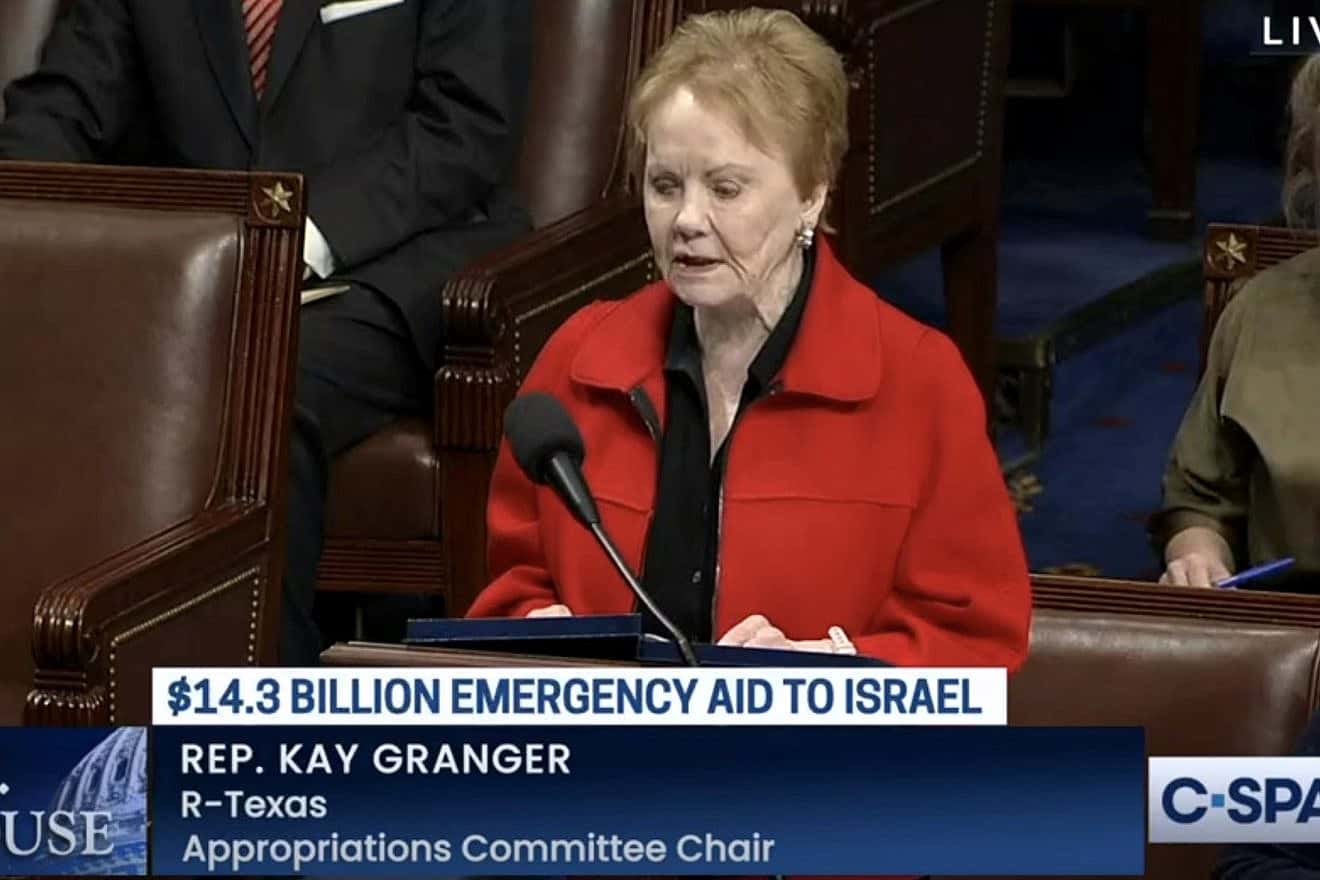 Rep. Kay Granger (R-Texas) speaks in favor of a bill, which would provide Israel with $14.3 billion in aid, on Nov. 2, 2023. Source: C-SPAN/Screenshot.