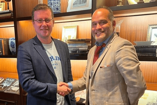(From Left to Right) CEO of Ukraine Invest, Sergiy Tsivkach and CEO of Quantum Media Group, Ari Zoldan.