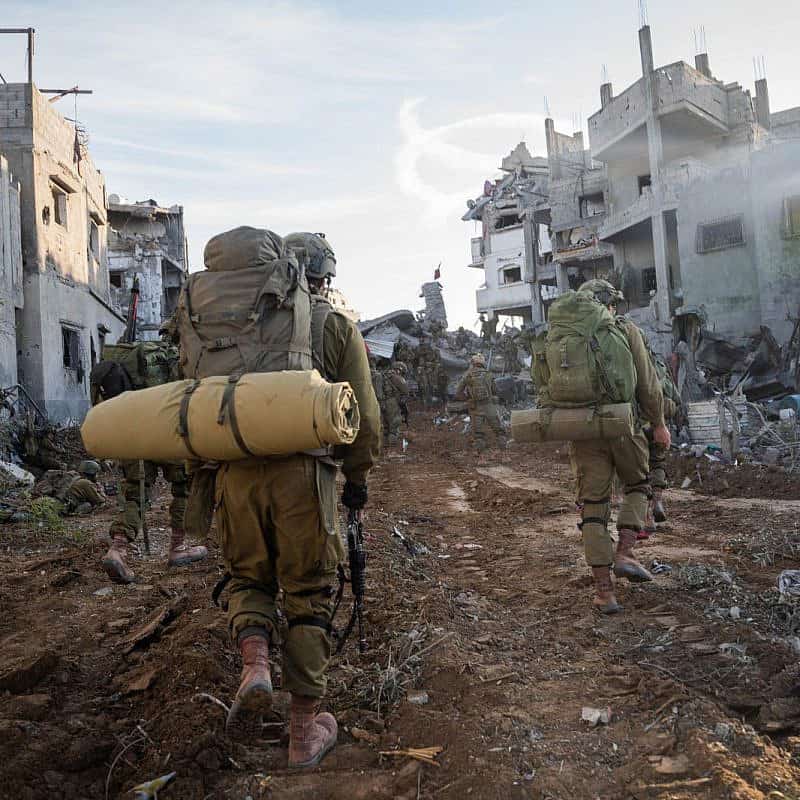 Israeli troops operating in the Hamas-ruled Gaza Strip, Dec. 17, 2023. Credit: IDF.
