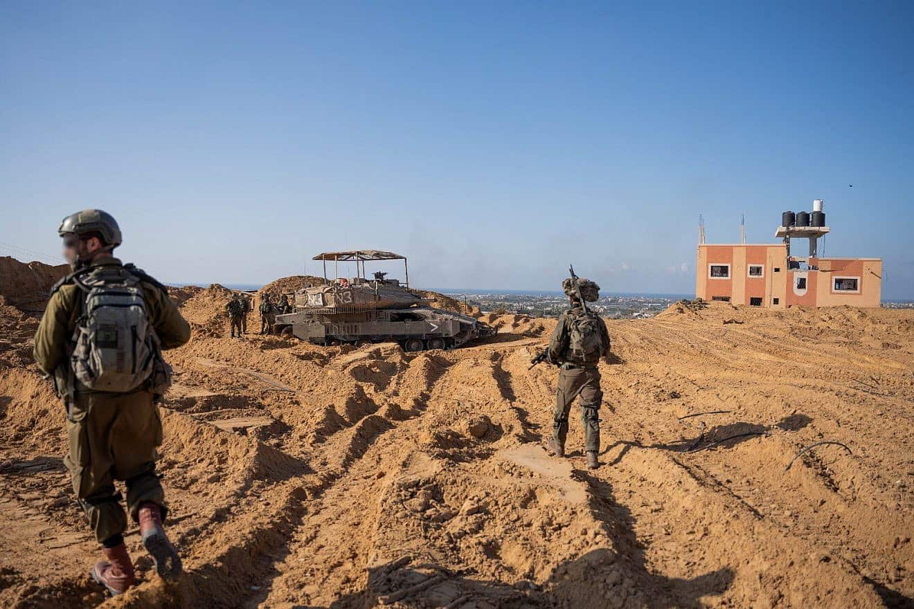 Israeli troops operating in the Hamas-ruled Gaza Strip, Dec. 8, 2023. Credit: IDF.