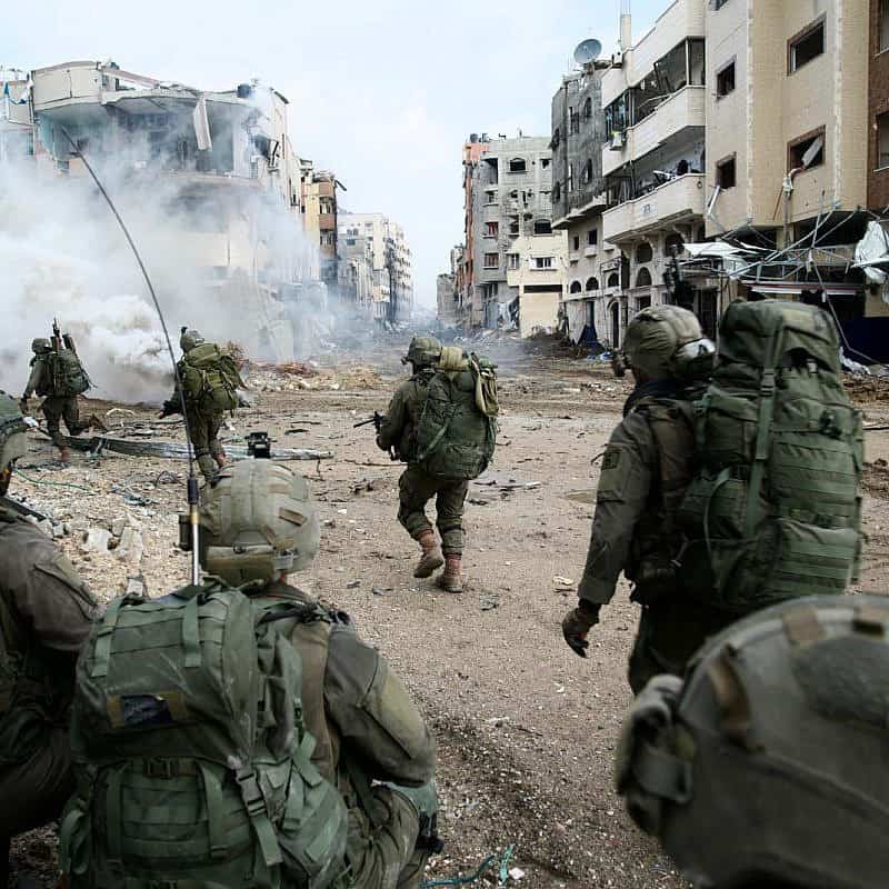 Israeli troops operating in the Hamas-ruled Gaza Strip, Dec. 18, 2023. Credit: IDF.