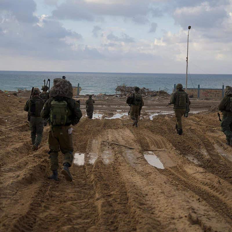 Israeli troops operating in the Hamas-ruled Gaza Strip, Dec. 17, 2023. Credit: IDF.