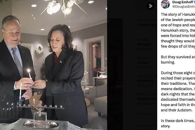 Screenshot of a post on X by Douglas Emhoff, husband of U.S. Vice President Kamala Harris, on Dec. 11, 2023. Source: X.