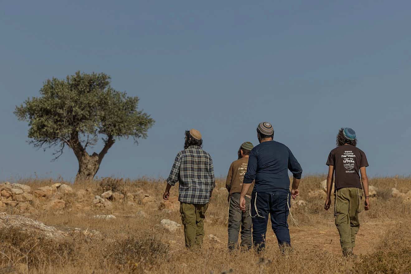Jewish residents of Ramat Migron in the Binyamin region of Samaria, Sept. 8, 2023. Photo by Chaim Goldberg/Flash90.