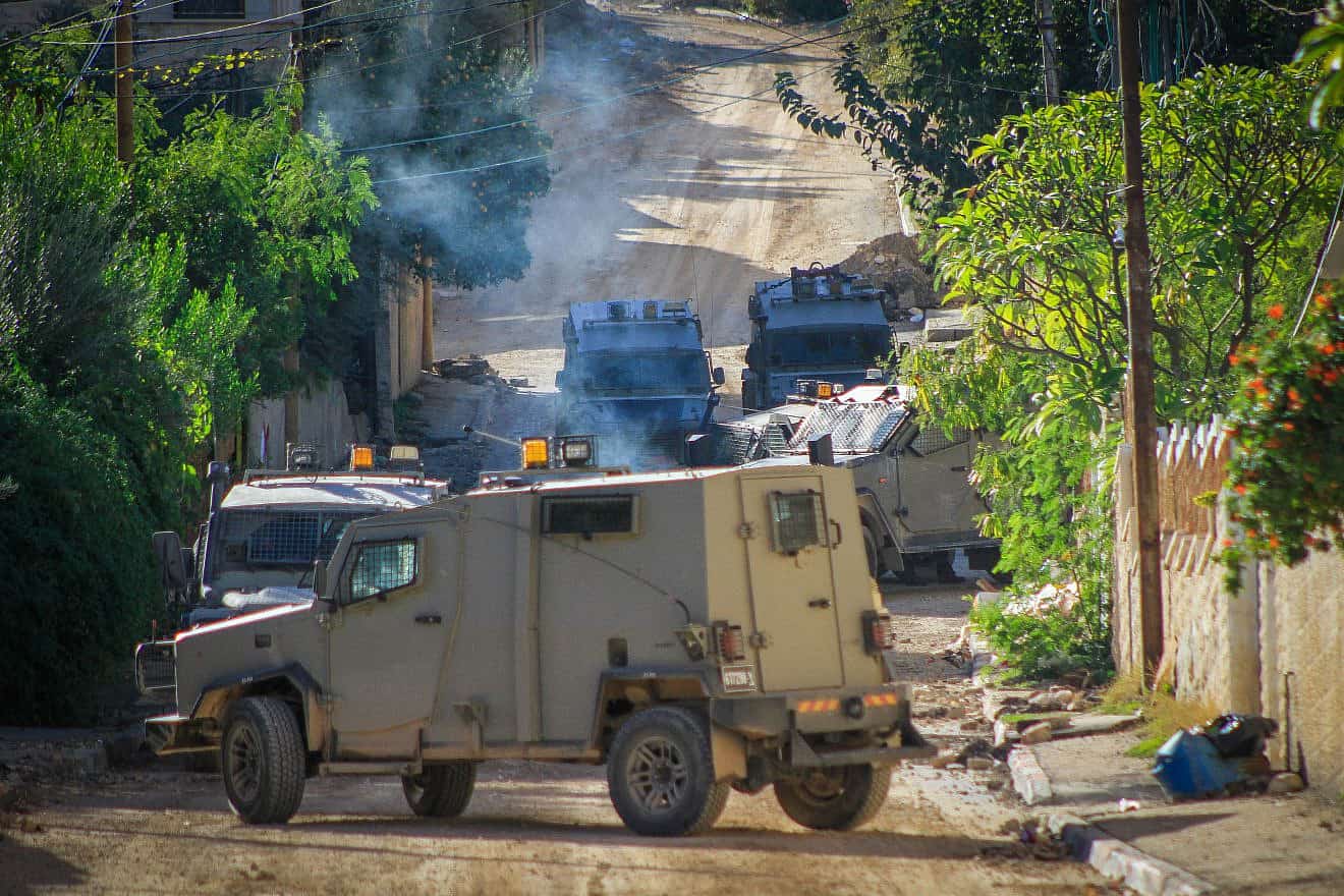 Israeli soldiers seen during a military raid, in the northern Samarian city of Jenin, Nov. 29, 2023. Photo by Nasser Ishtayeh/Flash90.