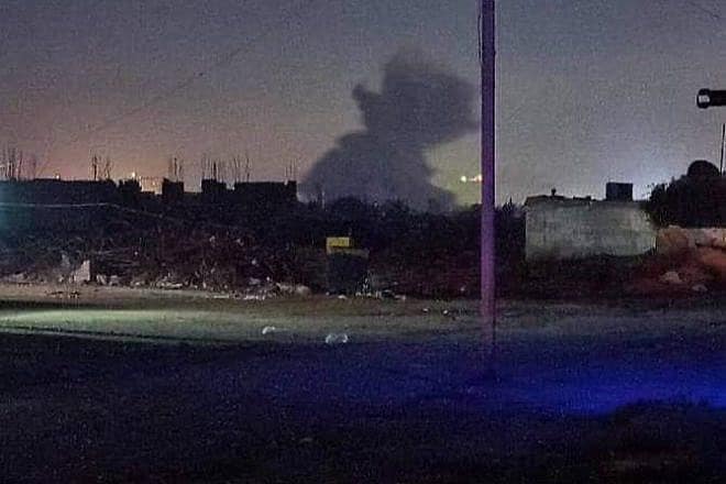 Screenshot of footage from alleged Israeli missile strikes in the Damascus area on Dec. 17, 2023. Source: X.