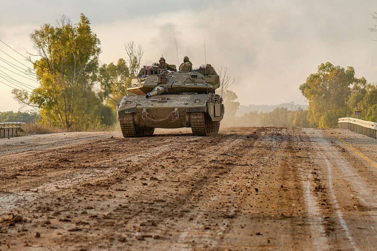 A tank unit of the Israel Defense Forces near the Israeli border with the Gaza Strip on Dec. 14, 2023. Photo by Flash90.