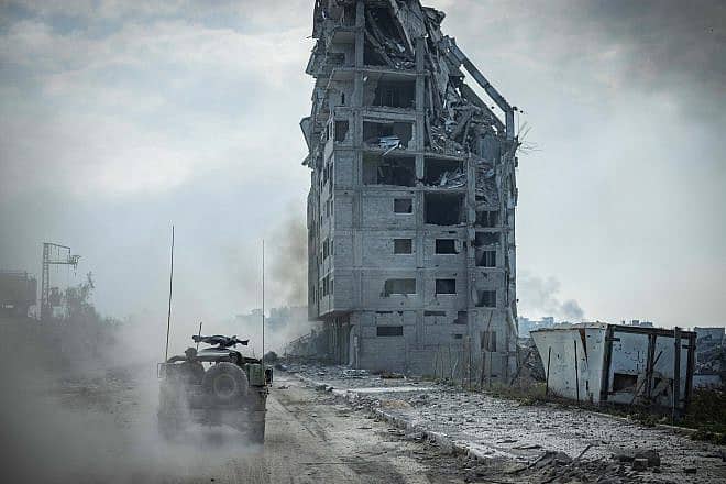 Israeli soldiers operating in Beit Lahia, in the northern Gaza Strip, during an Israeli military operation in the Gaza Strip in Dec. 28, 2023. Photo by Yonatan Sindel/Flash90.