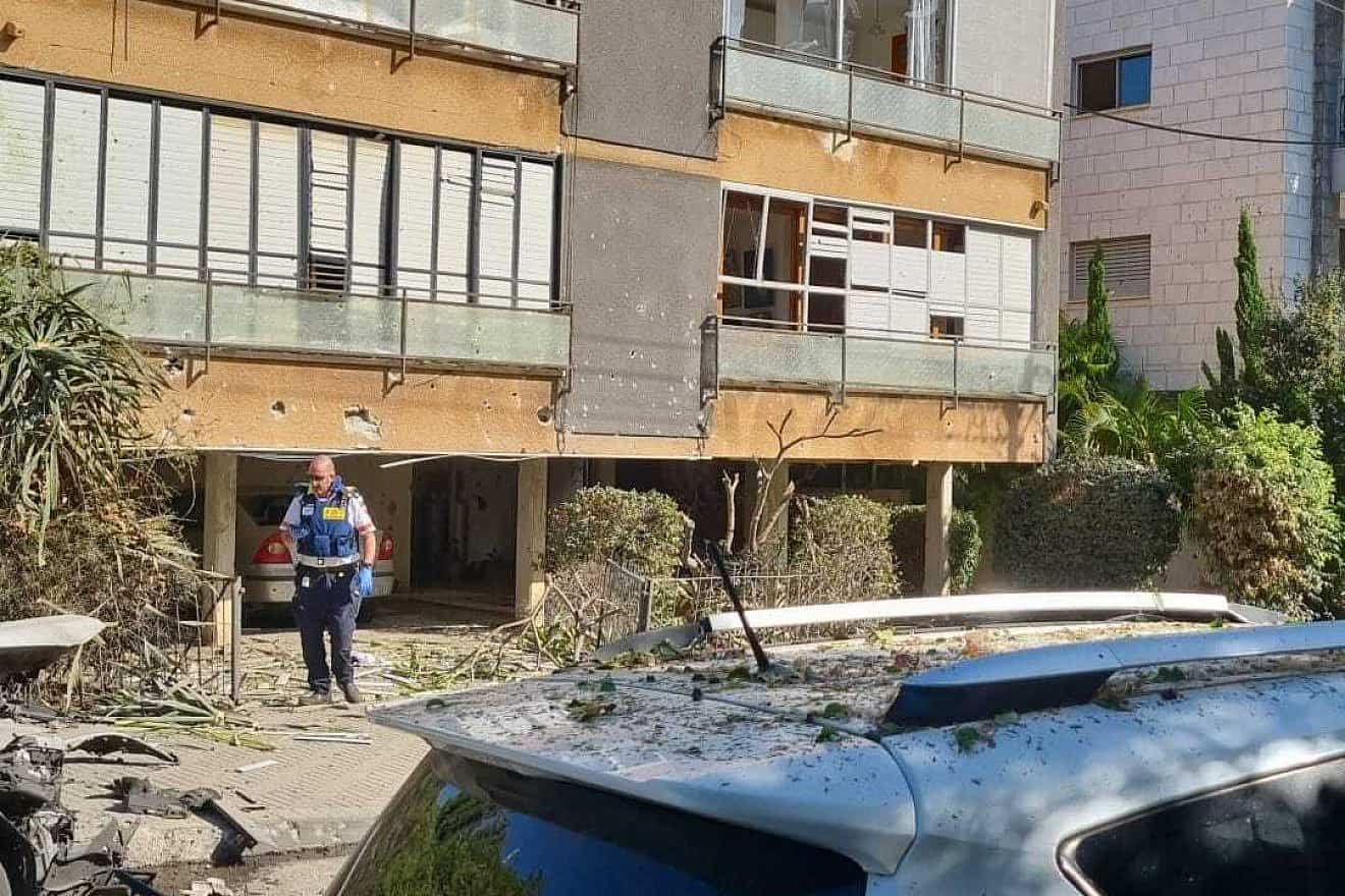 An Israeli man was lightly-to-moderately wounded in a rocket attack from the Gaza Strip targeting Holon, Dec. 11, 2023. Credit: Magen David Adom.