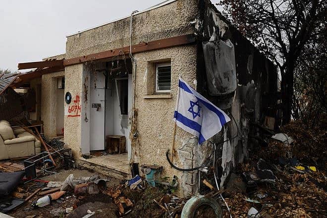 One of the ravaged communities in southern Israel visited by a group of Jewish leaders and clergy from San Diego, who traveled there in the wake of Hamas’s Oct. 7 terror attacks as part of a trip organized by the Jewish Federation of San Diego, Nov. 27-30, 2023. Photo by Guy Yechiely.