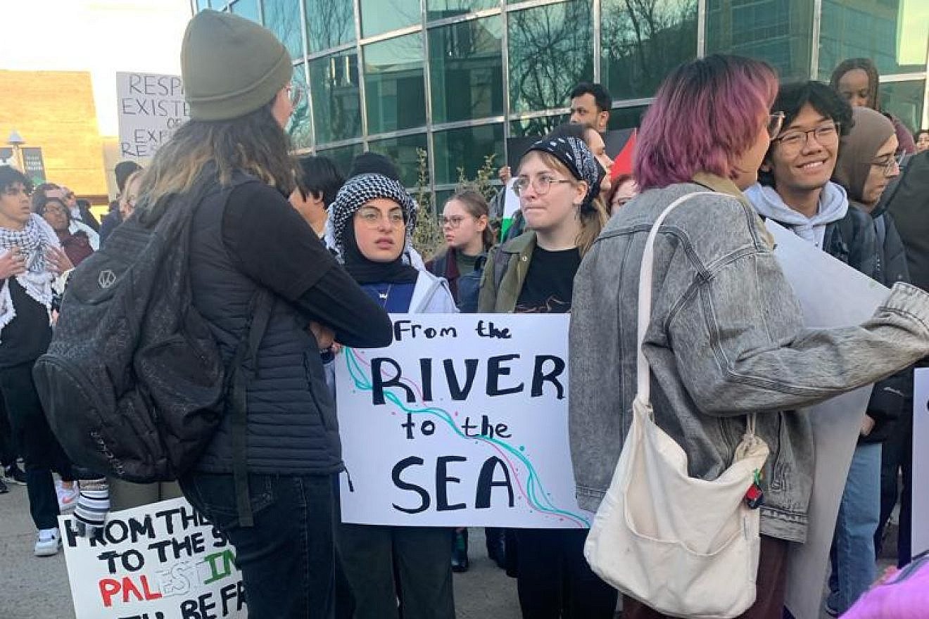 An anti-Israel protest at the University of Alberta in Edmonton, Canada. Photo by Rachel Cook.