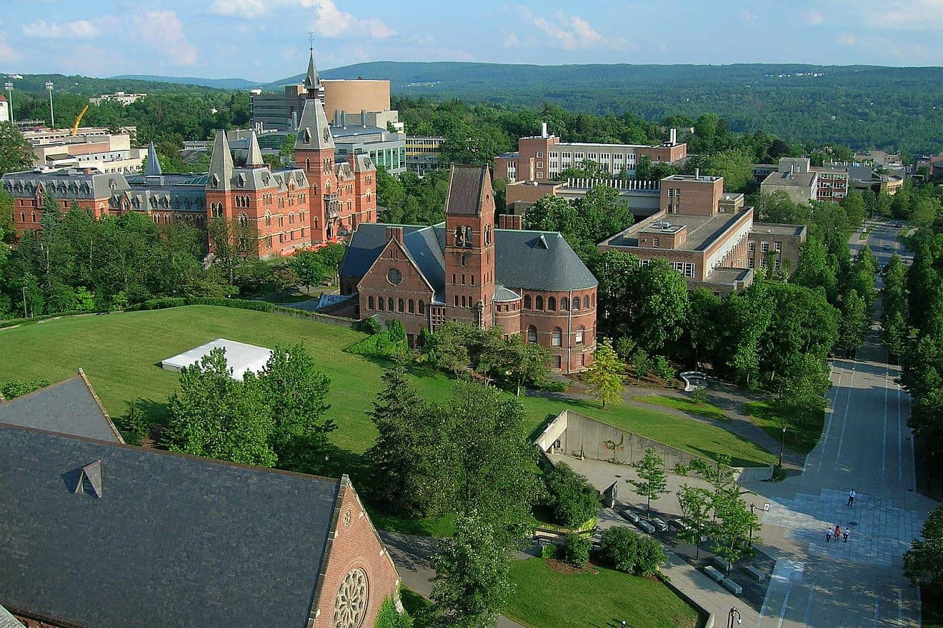 Cornell University in Ithaca, N.Y., from atop McGraw Tower, looking southeast. Credit: sach1tb/Flickr via Wikimedia Commons.
