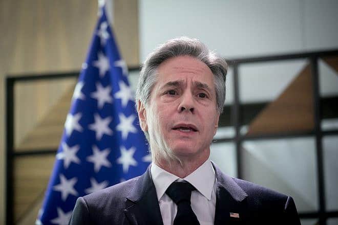 U.S. Secretary of State Antony Blinken speaks in Tel Aviv on Jan. 9, 2024. Photo by Miriam Alster/Flash90.