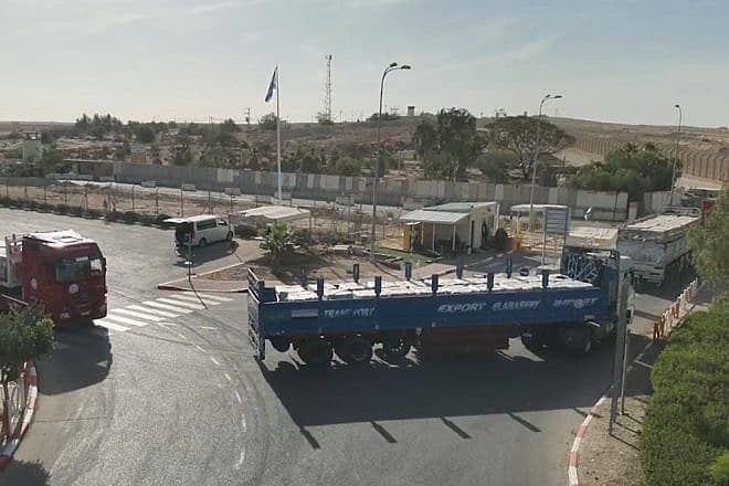 Trucks delivering humanitarian aid enter Gaza at Egypt's Rafah crossing, Nov. 25, 2023. Source: IDF Screenshot