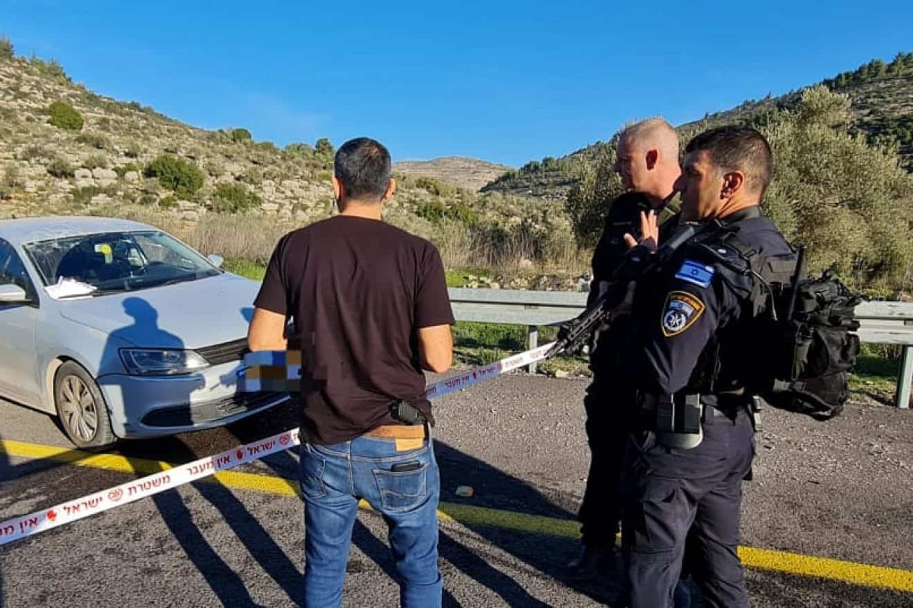 An Israeli man was killed in a terror shooting along Route 465 in the Binyamin region of Samaria. Credit: Binyamin Regional Council.