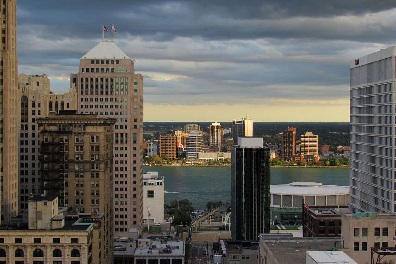 Windsor, Ontario, in Canada, as seen from the city of Detroit. Credit: Daniel J. Macy/Shutterstock.