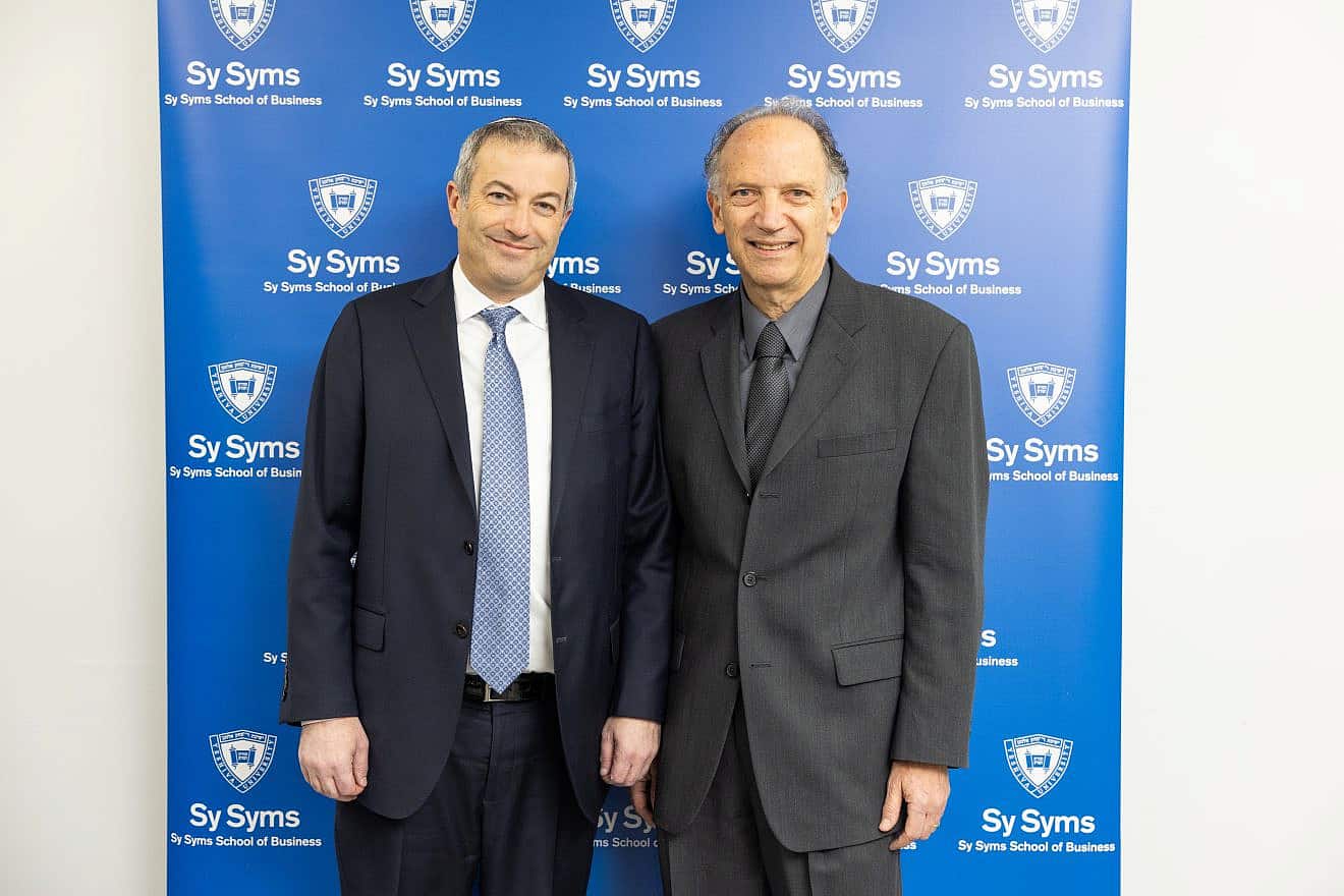From left: Rabbi Ari Berman, president of Yeshiva University, with professor Mauricio Karchmer. Credit: Courtesy.