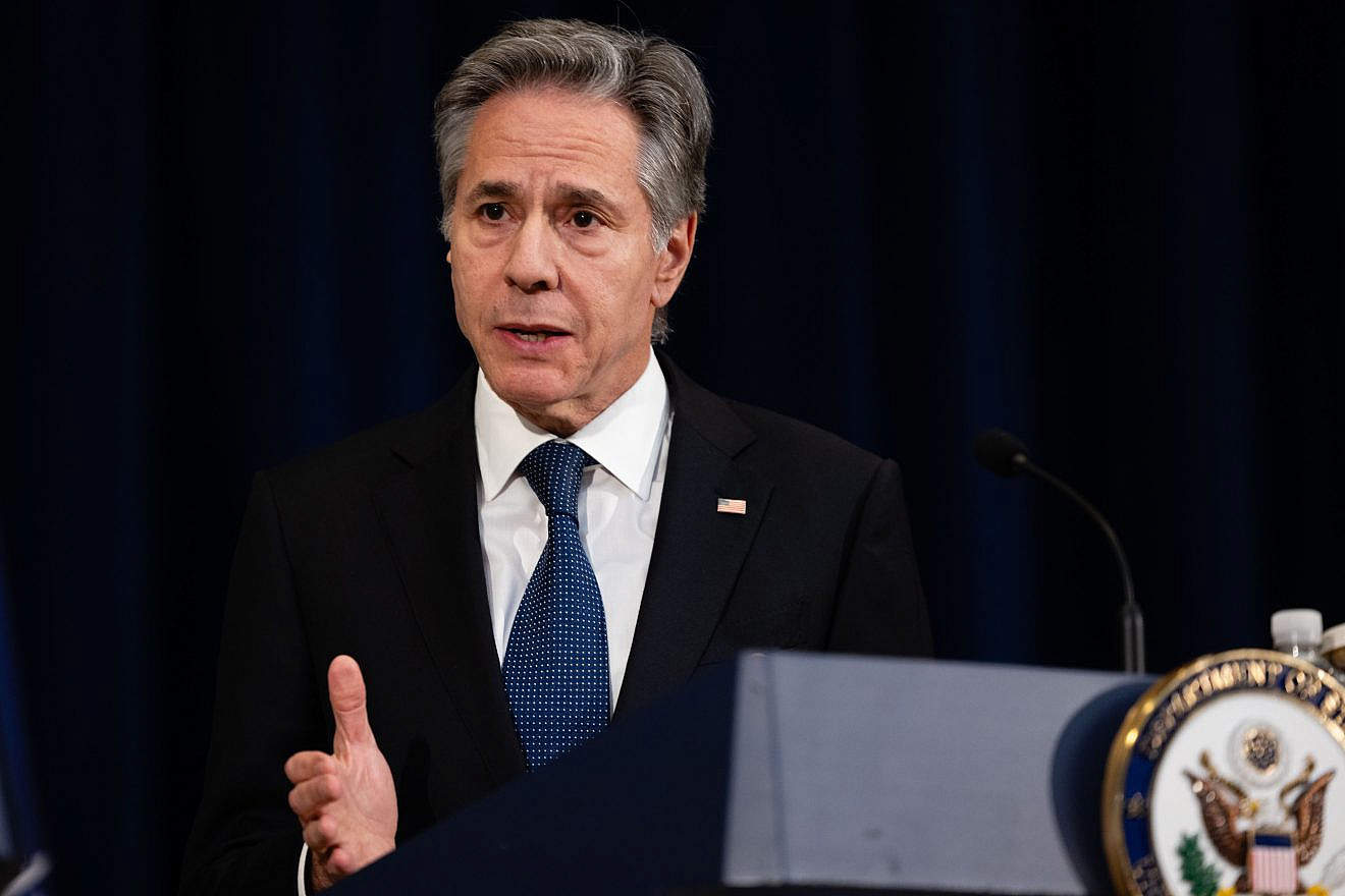 U.S. Secretary of State Antony Blinken during a press conference with NATO Secretary General Jens Stoltenberg at the State Department in Washington, D.C. on Jan. 29, 2024. Credit: Chuck Kennedy/U.S. State Department.