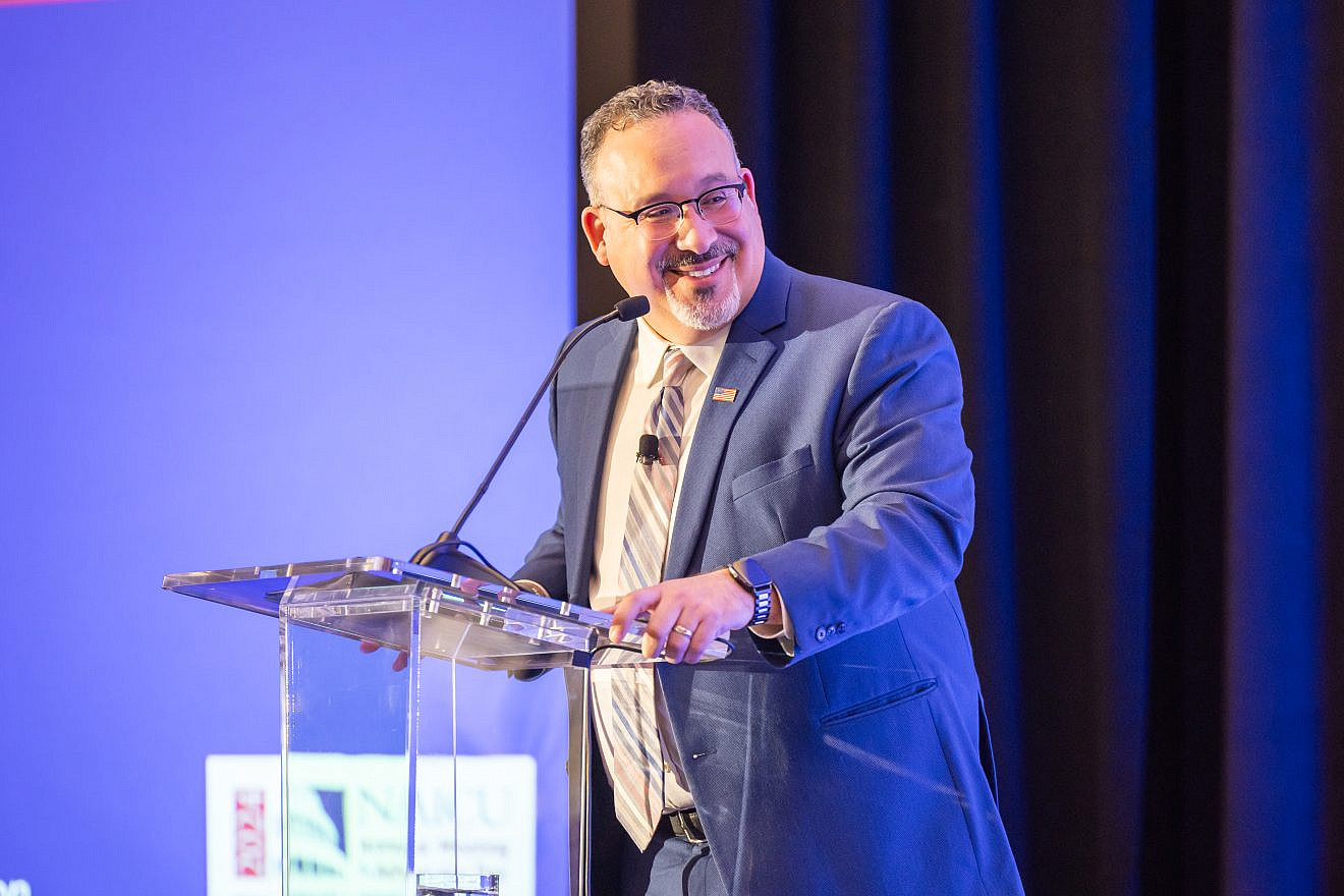 Miguel Cardona, the U.S. education secretary, speaks at the 2024 Annual Meeting and Advocacy Day of the National Association of Independent Colleges and Universities on Feb. 5, 2024. Credit: U. S. Department of Education.