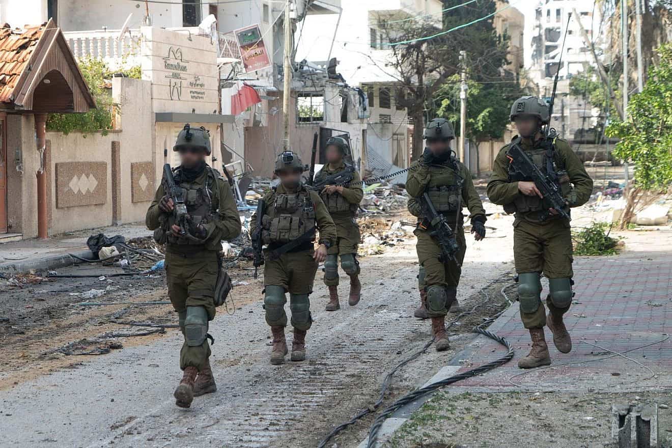 Israeli forces operating in the Gaza Strip, Feb. 10, 2024. Credit: IDF.