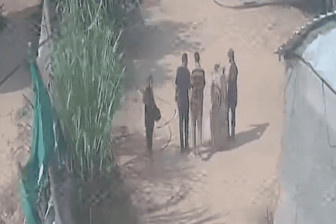 A screenshot of a video showing Shiri, Ariel and Kfir Bibas in Gaza, just after they were taken hostage by Hamas on Oct. 7. Feb. 19, 2024. Credit: IDF.