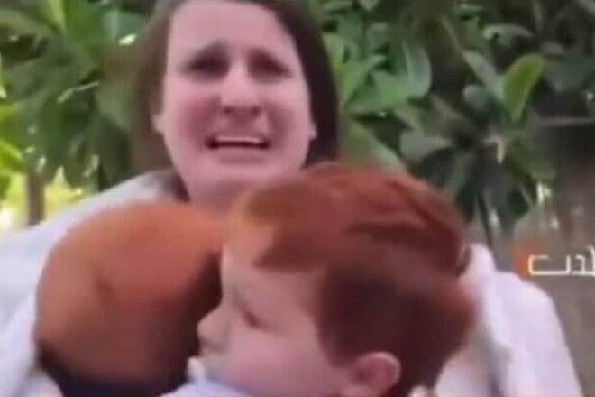 Shiri Bibas and her sons Ariel, 4, and baby, Kfir, were abducted from Kibbutz Nir Oz in southern Israel by Hamas terrorists on Oct. 7, 2023. Source: Screenshot.